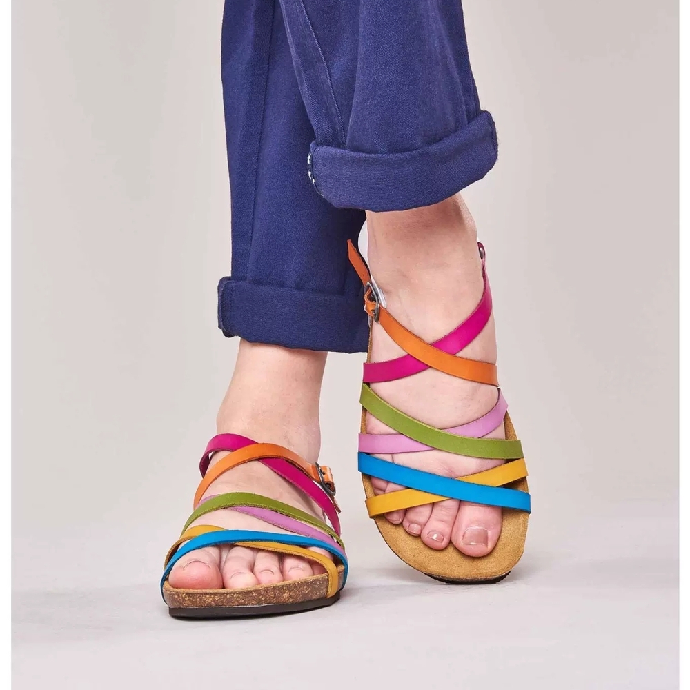 Think! Multicolor Strappy Sandals